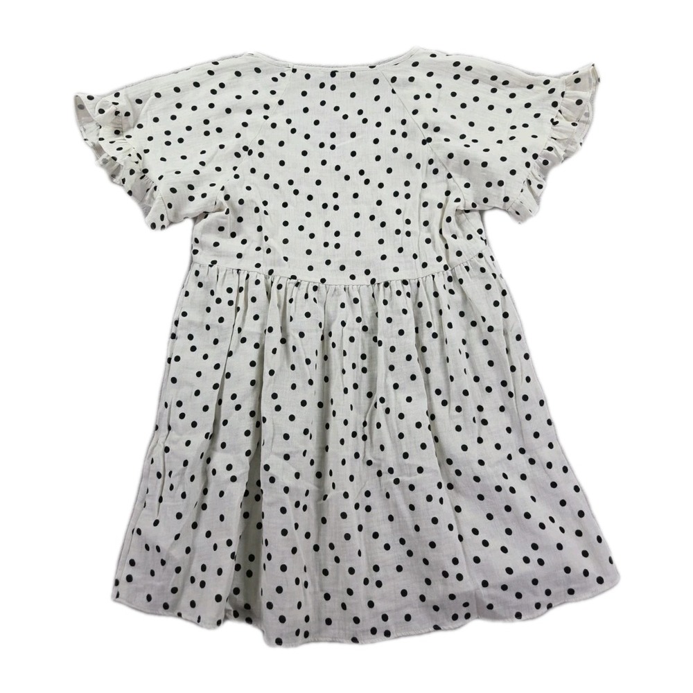 Madewell Dress Size Medium Lightspun Ruffle Sleeve Babydoll Polka Dot Toss - Picture 4 of 9